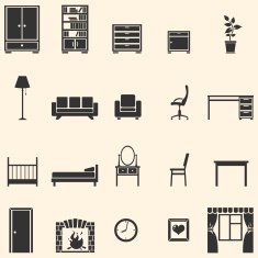 vector set of 20 furniture icons N2