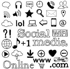 Social media hand drawn doodles N2