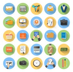 Business office and marketing items icons N34