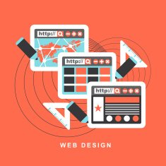 flat design concept f web