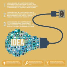 Idea light bulb infographic design template vector illustration N2