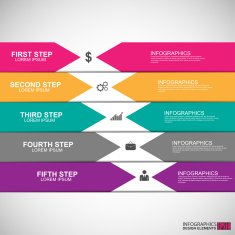 Abstract 3D paper Infographic N97