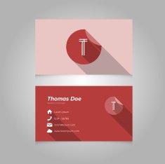 Simple Business Card Template with Alphabet Letter T N2