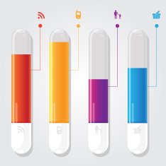 colorful infographic test tubes for business