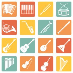 Vector Set of Musical Instruments Icons N2