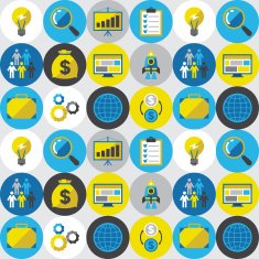 Start-up seamless pattern in flat design style N5