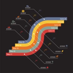 Infographic report template with lines and icons Vector N41
