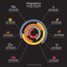 Infographic report template with lines and icons Vector N42