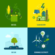 Eco energy flat icons composition N2