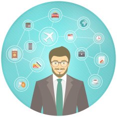 Modern Businessman Travel Conceptual Infographics N2