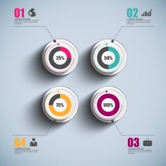 Abstract 3D paper Infographic N99