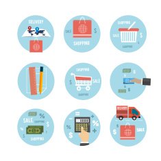 Business office and marketing items icons N37