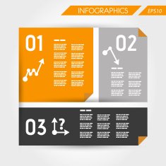 orange flat business template with three options