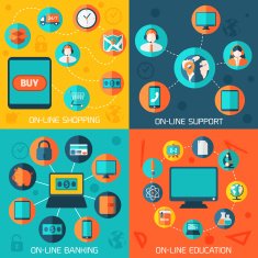 On-line shopping infographic background N4