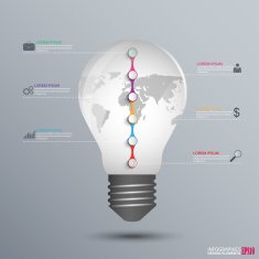 Lightbulb timeline infographics