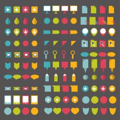 Collections of infographics flat design pointers