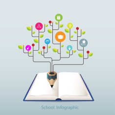 Open book infographics banner design education N2