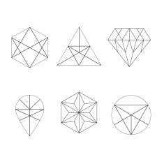 Set of icons geometric logo N3