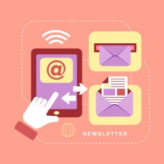 flat design concept of newsletter N4