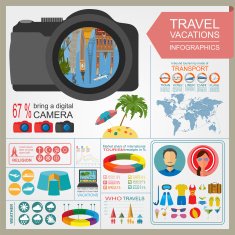 Travel Vacations Beach resort infographics N38