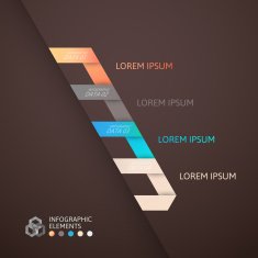 Modern business step origami style options banner N95