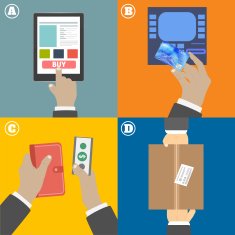 Set of business hands action concepts N6