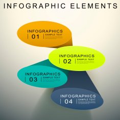 abstract 3d Elliptical cylinder infographics