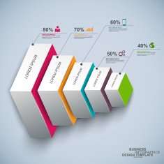 Abstract 3d staircase diagram infographic N2