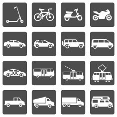 Vector Set of Ground Transportation Icons N11