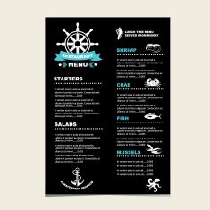 Seafood cafe menu grill N13
