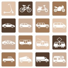 Vector Set of Ground Transportation Icons N12