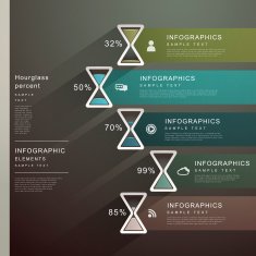 abstract hourglass banner infographics