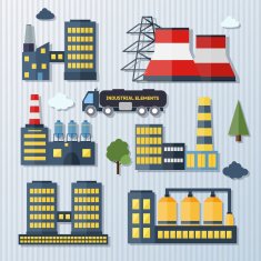 Plants and factories vector illustration N4