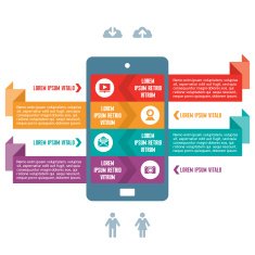 Infographic Business Concept for Presentation with Mobile Phone