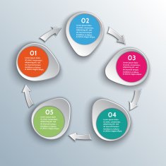 Vector infographic workflow design elements with arrows
