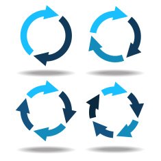 Set icons circle arrows Circular diagram N3