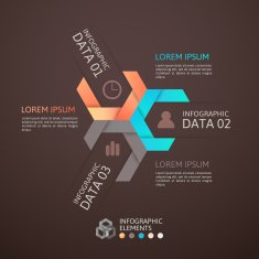 Modern business step origami style options banner N96