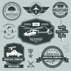 military set label template of emblem element for your product N2