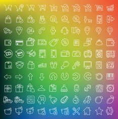 One hundred icons set