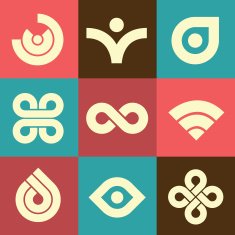Vector Retro Abstract Icons