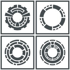 Collection of different graphic elements for design Technology symbol set