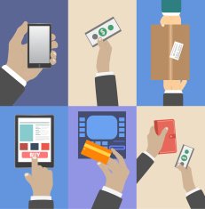 Set of business hands action concepts N9