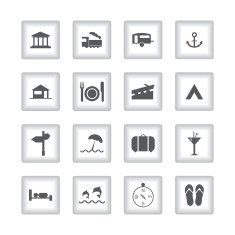 tourist icons for web and mobile applications