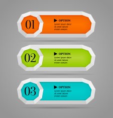 Horizontal colorful options banner buttons template