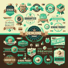 Flat UI Style Labels Complete Set N4