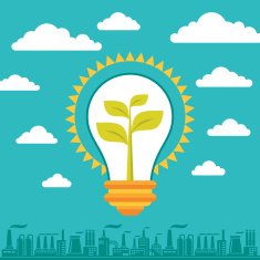 Light Bulb Green Energy - Illustration Business Concept N2