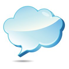 Cloud speech bubble isolated on white