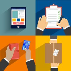 Set of hands clients purchasing N11