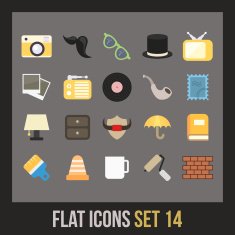 Flat icons set 14 N3