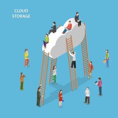Cloud Storage Isometric Vector Concept N2